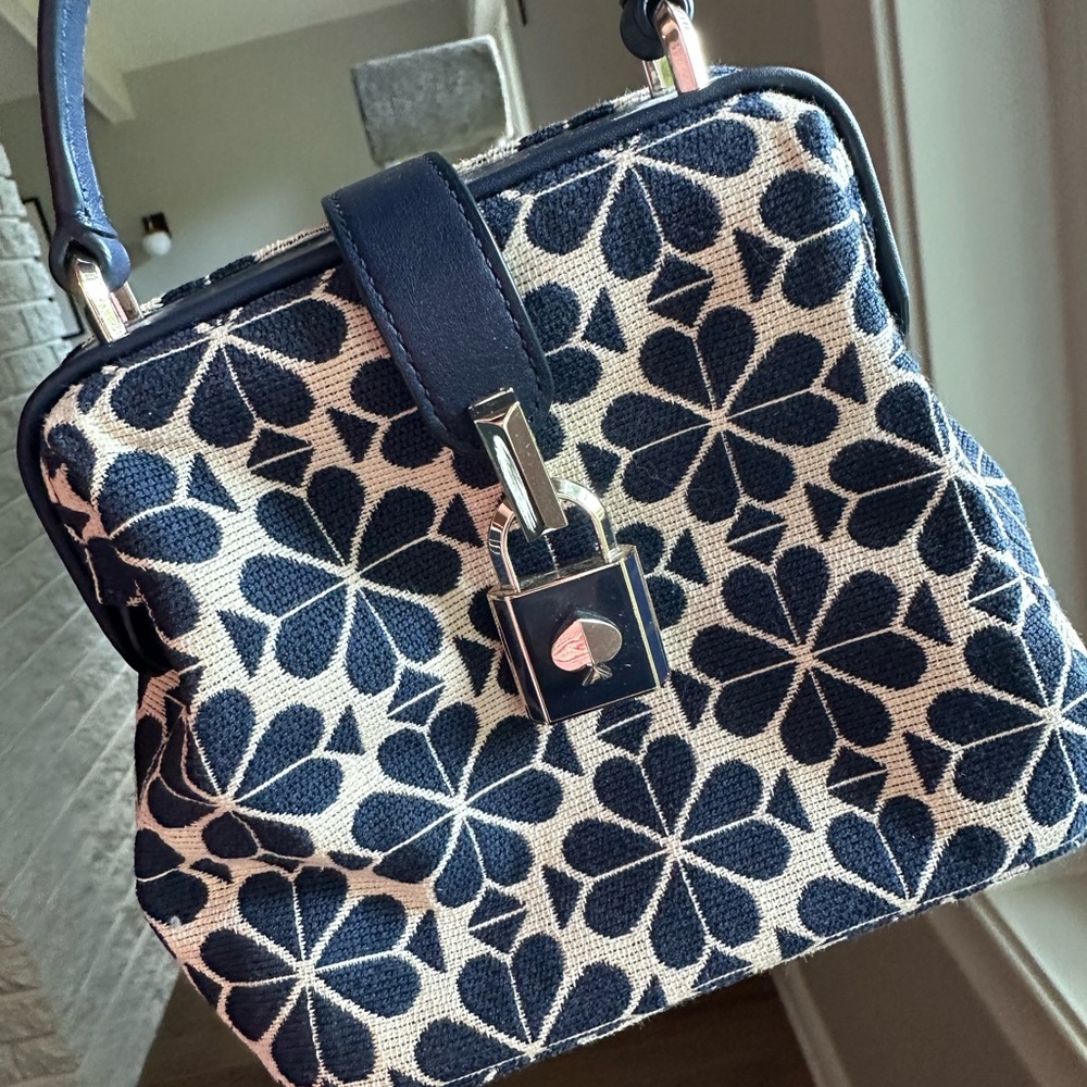 Navy Blue Floral Women's Bag